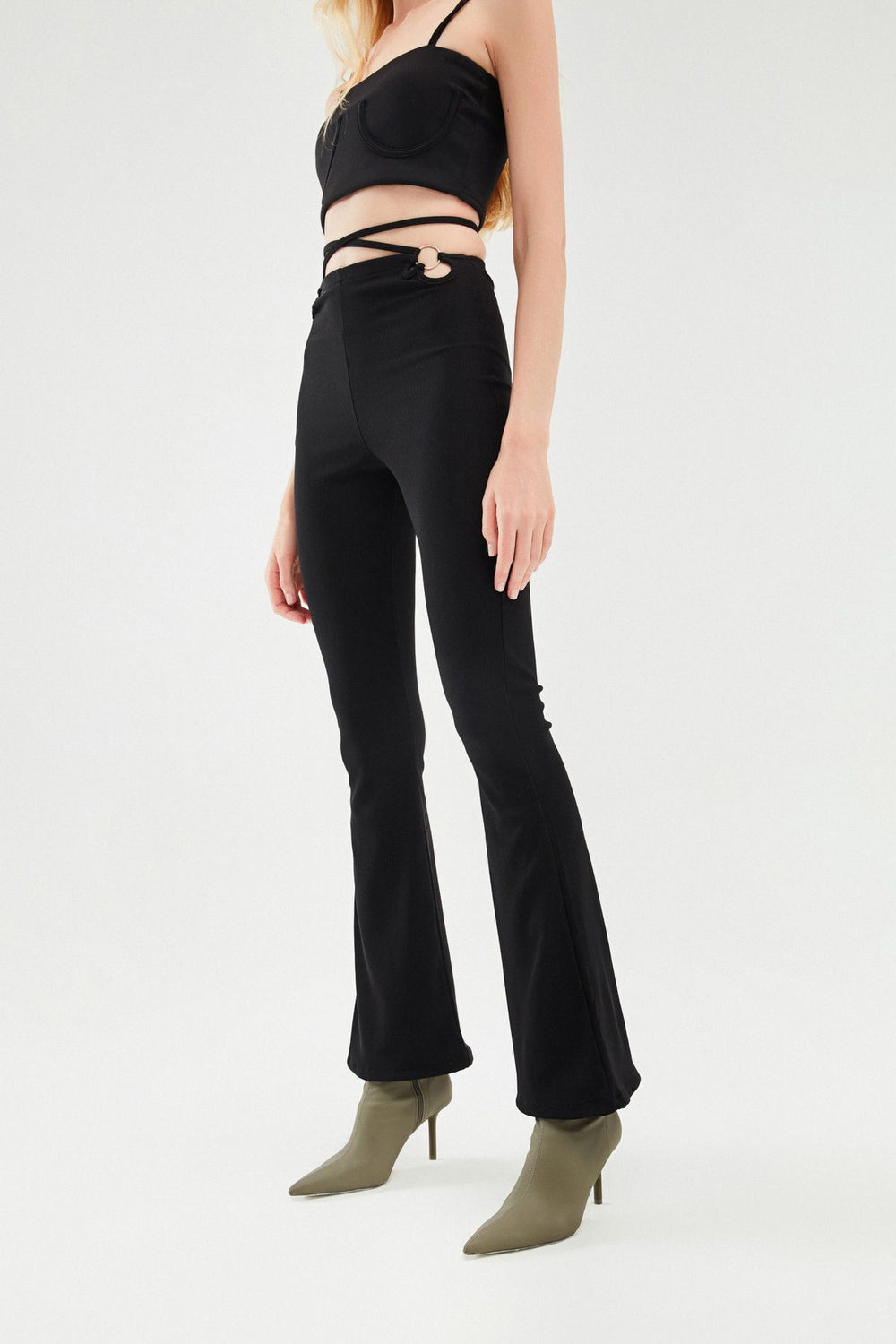 İspanyol Paça Pantolon Siyah