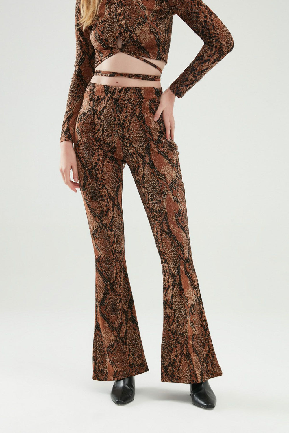 Flared Trousers Brown