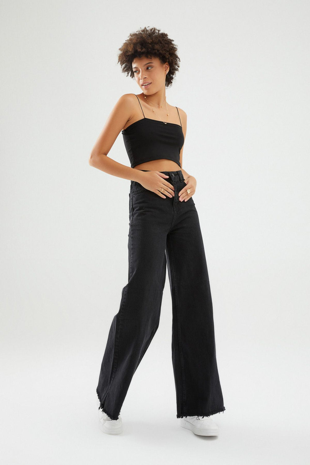 Wide Leg Jeans Anthracite