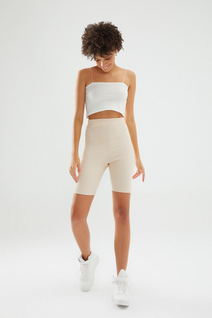 Decollete Biker Leggings Beige