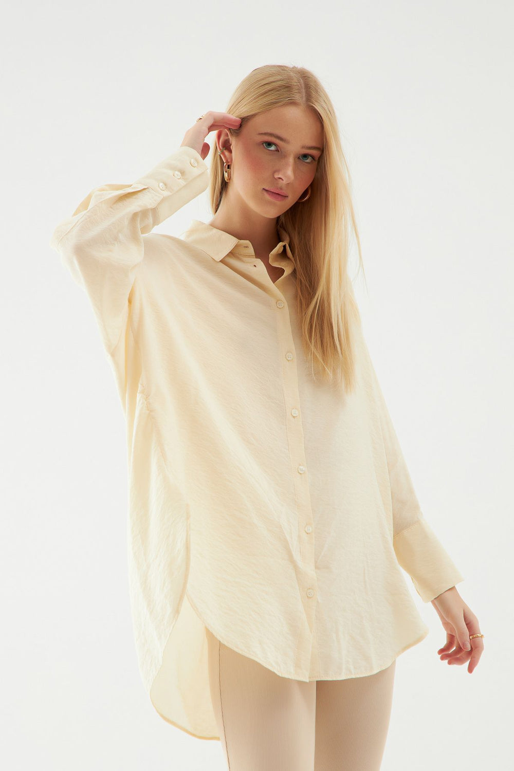 Oversize Cut Shirt Beige
