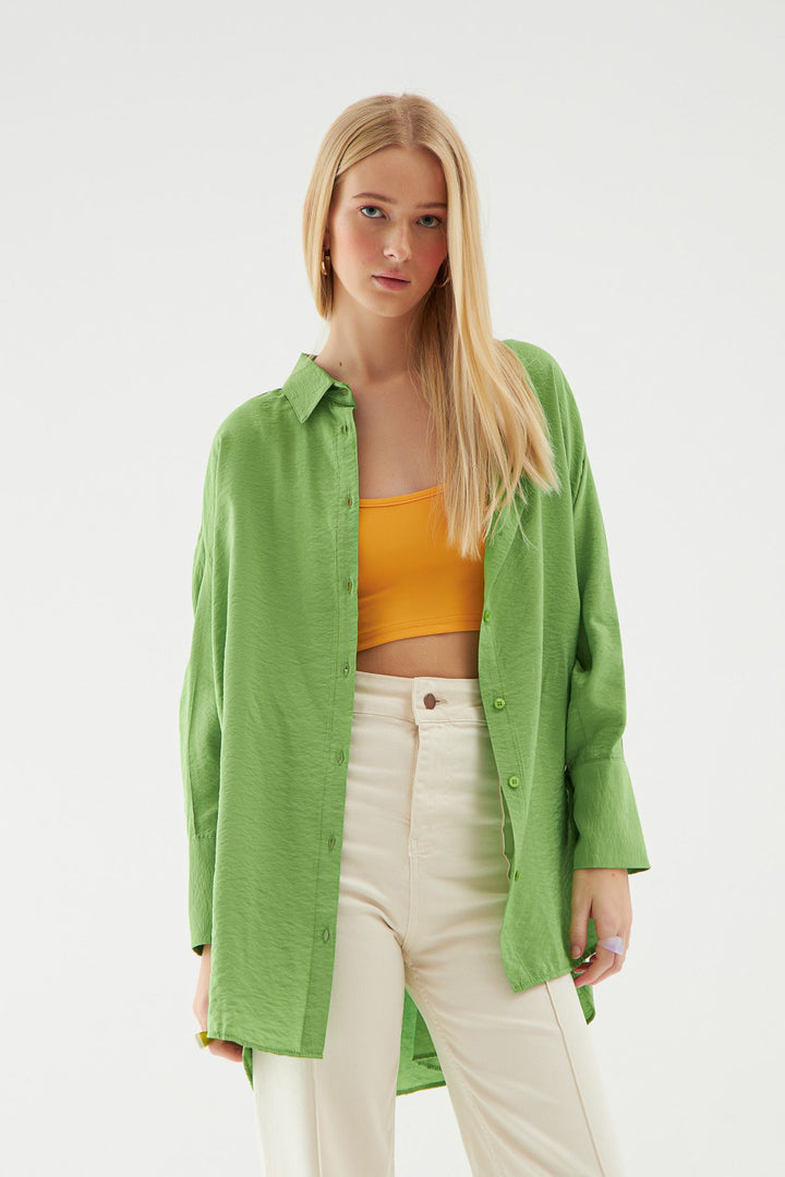 Oversize Cut Shirt Green