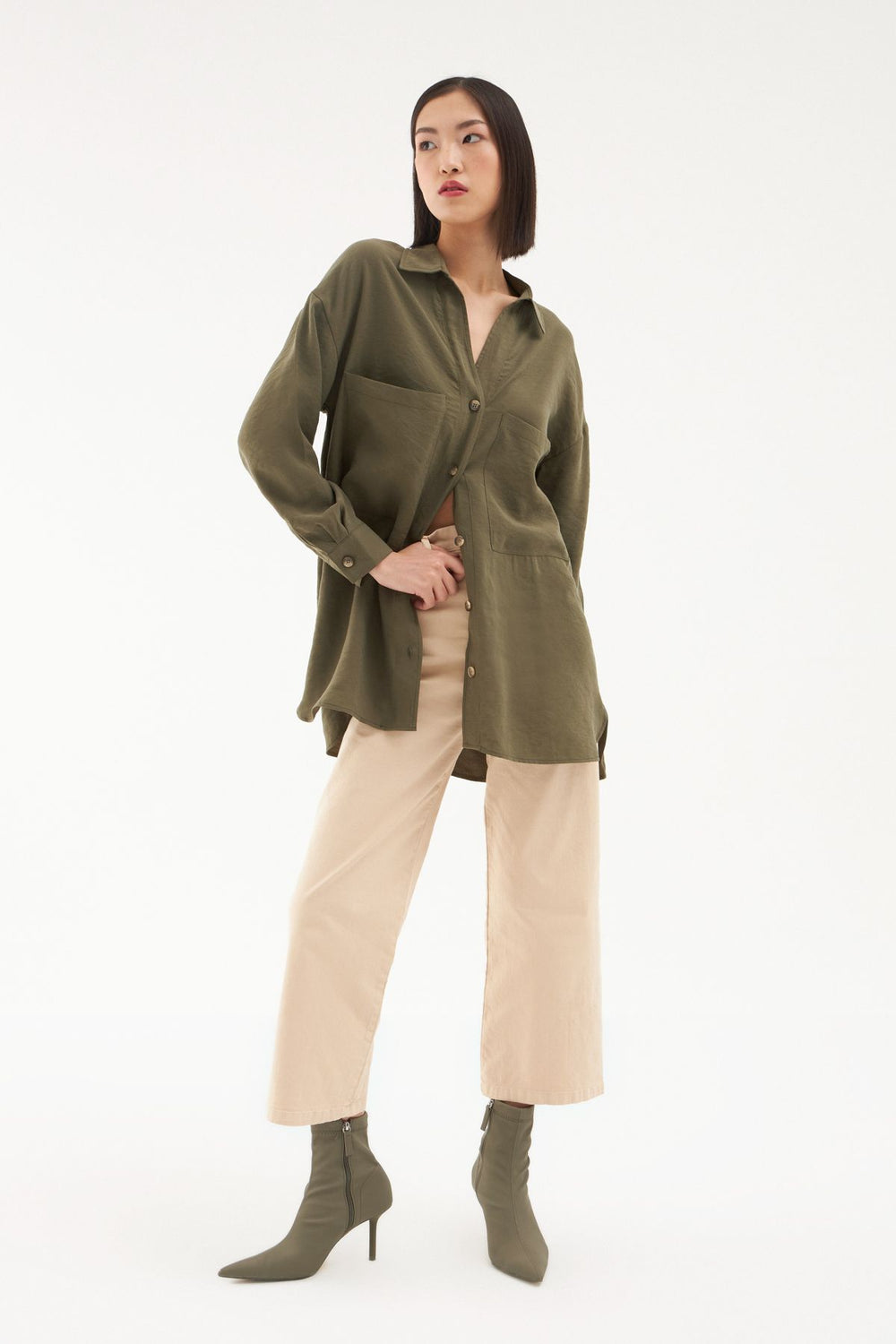 Pocket Detailed Shirt Khaki