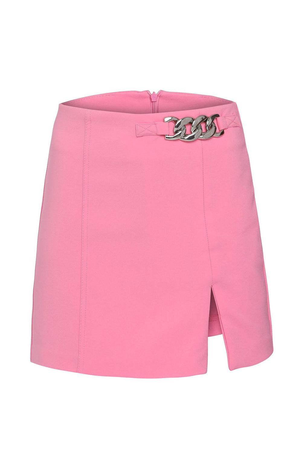 Slit Detailed Short Skirt Candy Pink