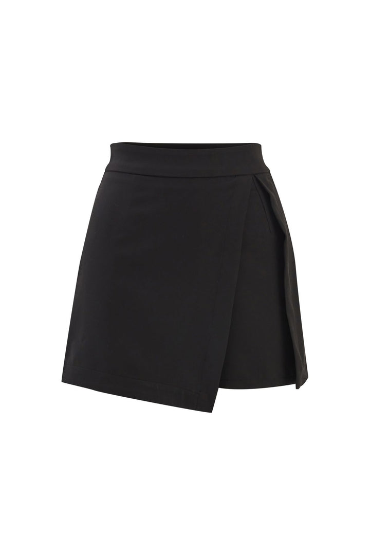 Slit Detailed Short Skirt Black