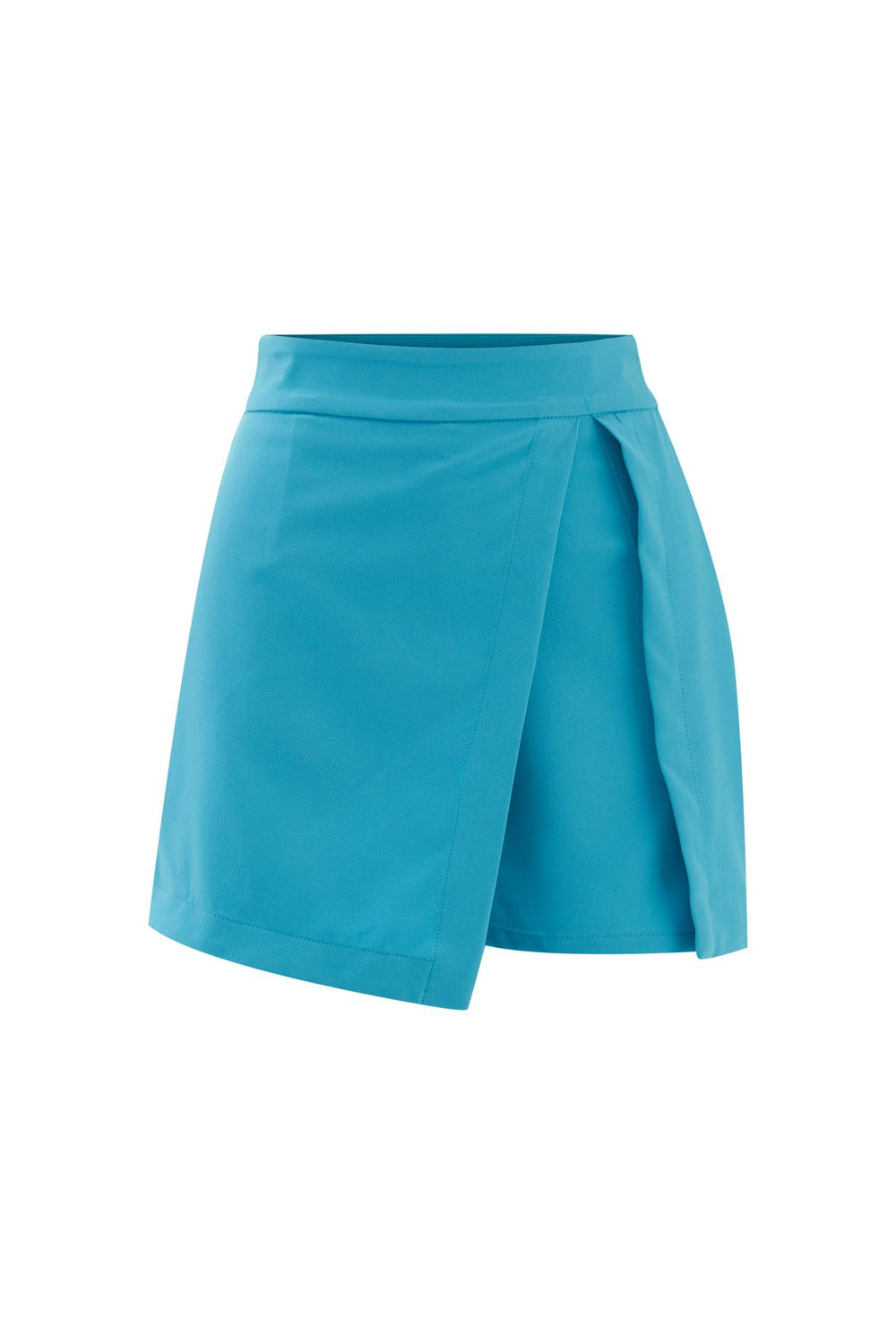 Slit Detailed Short Skirt Turquoise
