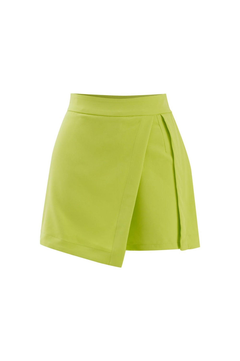 Slit Detailed Short Skirt Neon Green