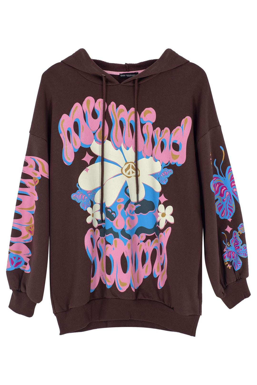 Hoodie Printed Sweatshirt Dark Brown