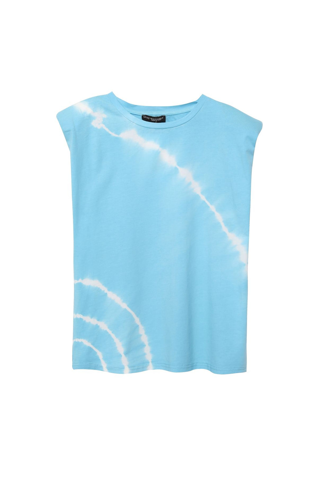 Batik Patterned Padded T-Shirt Turquoise