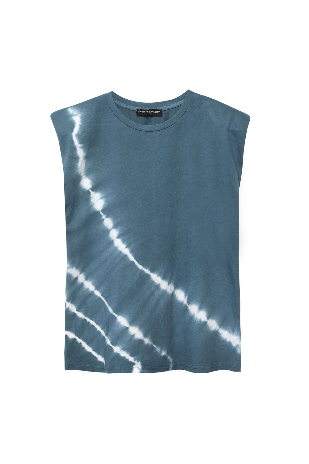 Batik Patterned Padded T-Shirt Anthracite