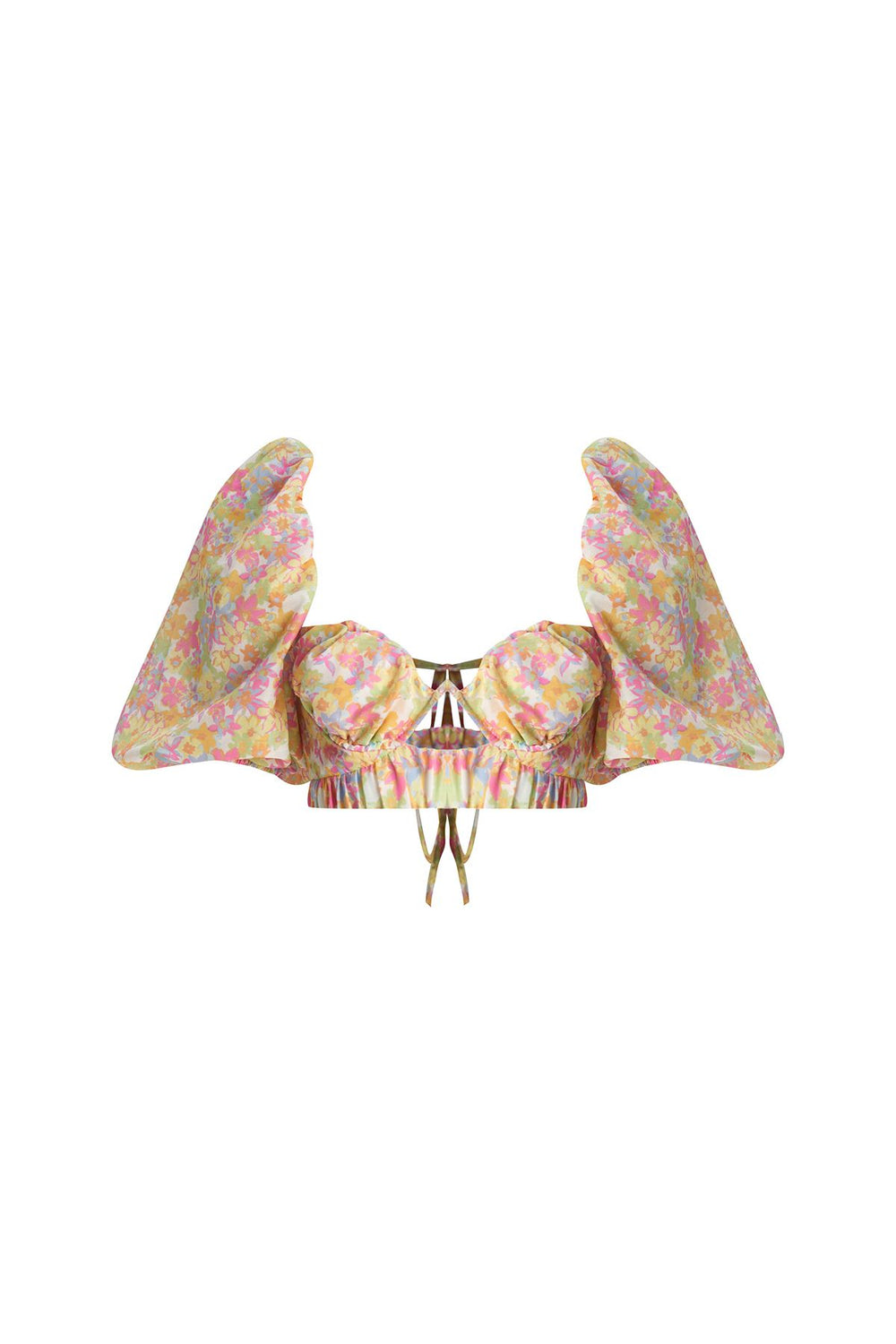 Low Back Crop Blouse Green