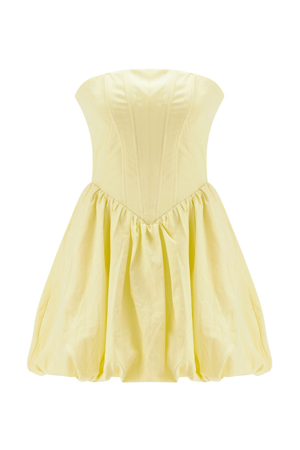 Underwire Strapless Balloon Dress Yellow