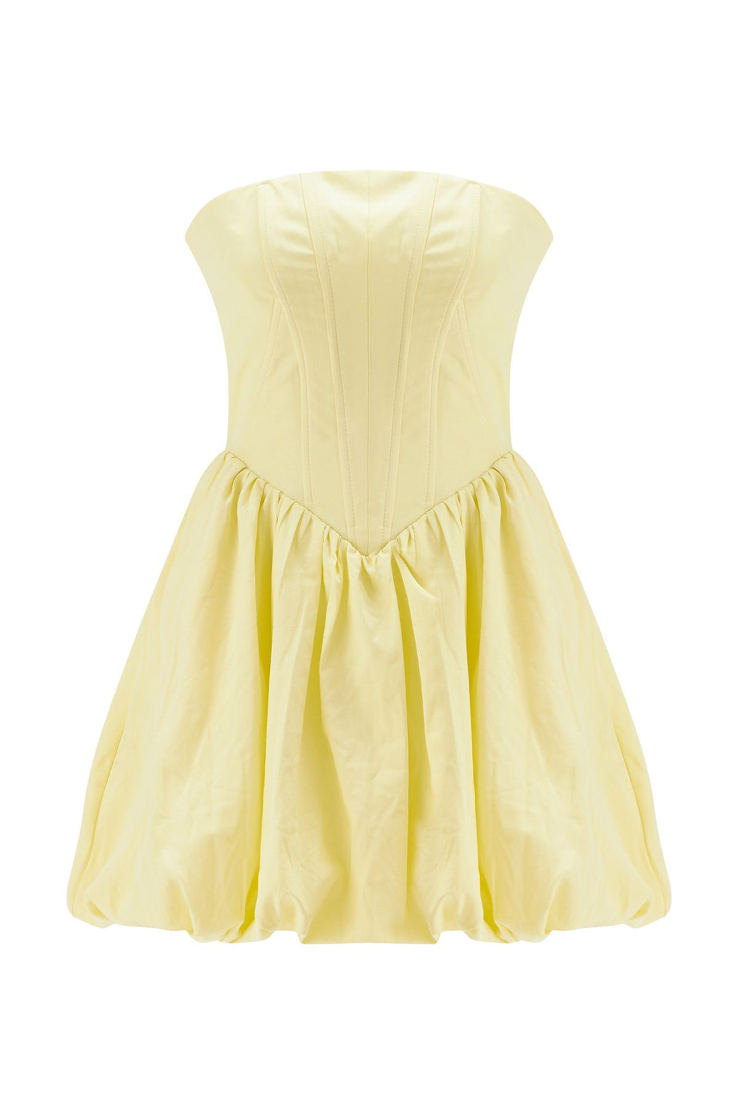 Underwire Strapless Balloon Dress Yellow