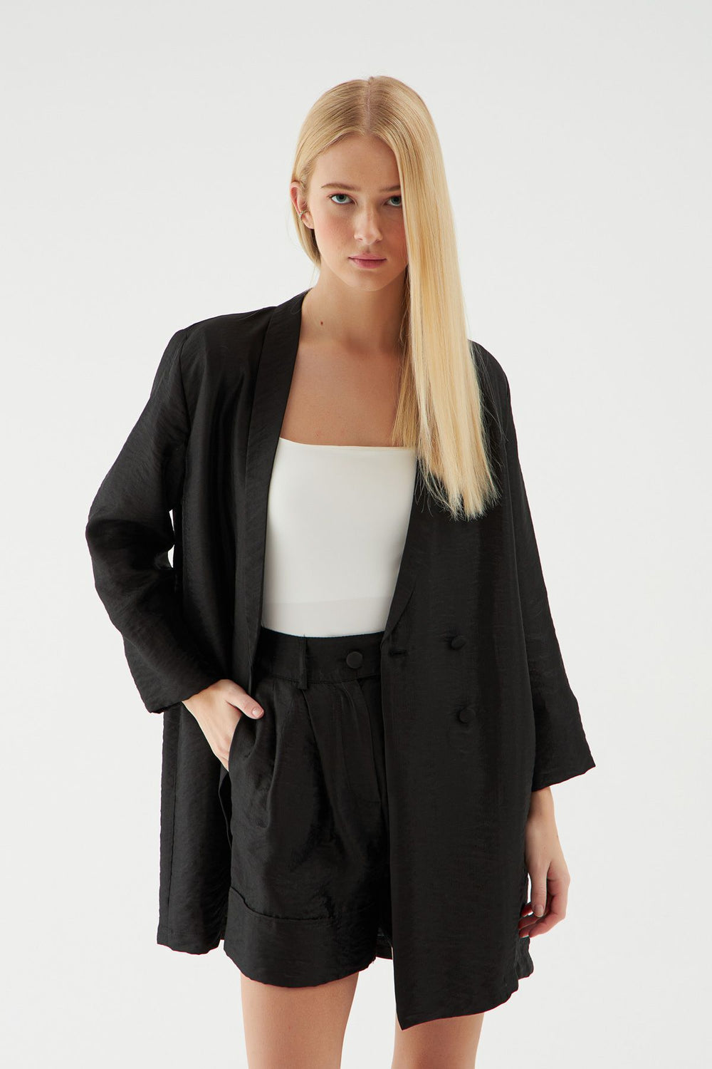 Long Blazer Jacket Black