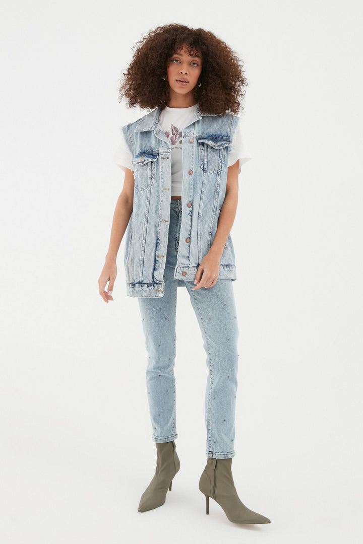 Kot Yelek Ceket Buz Mavi