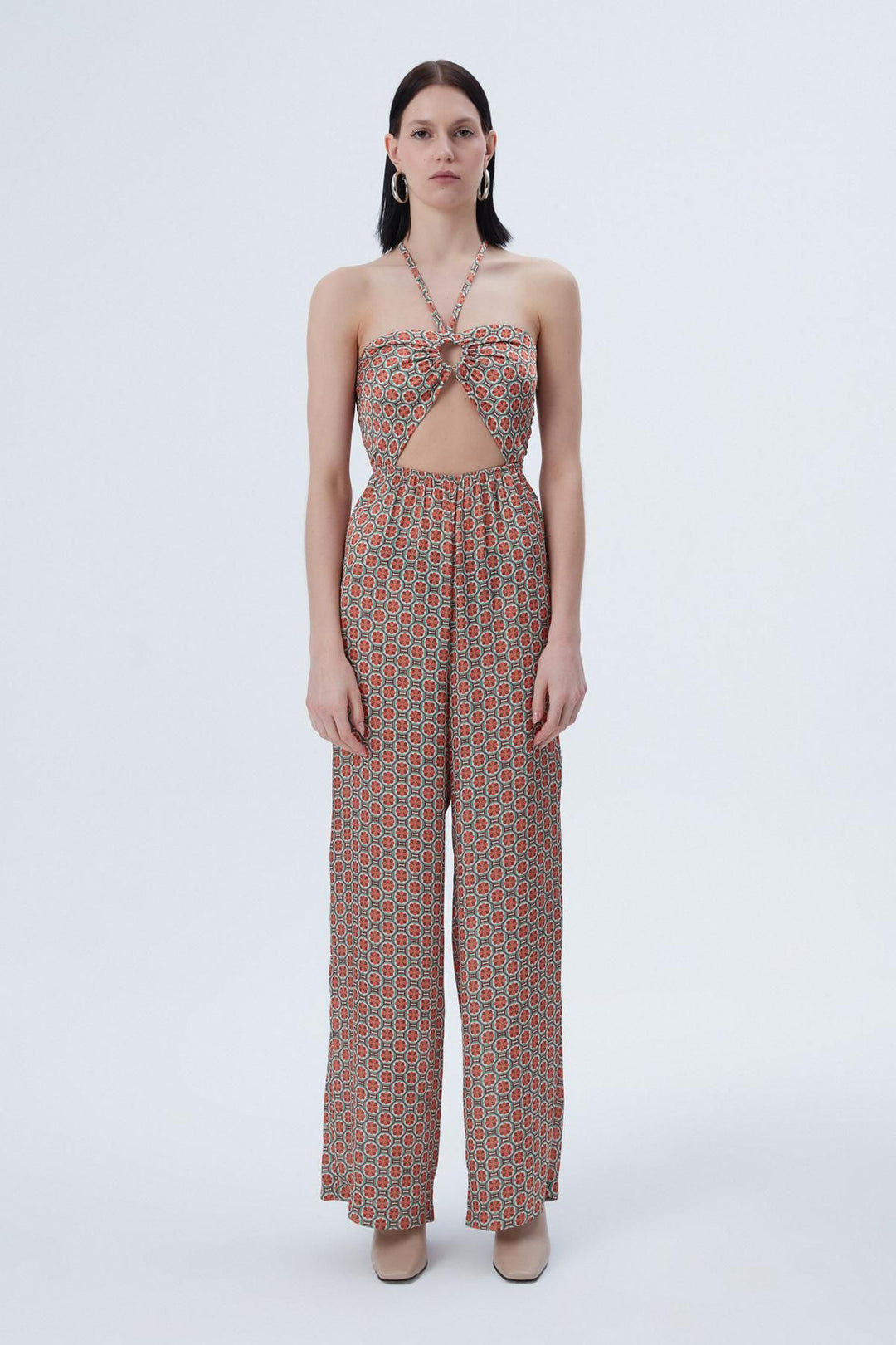 Halterneck Jumpsuit Orange