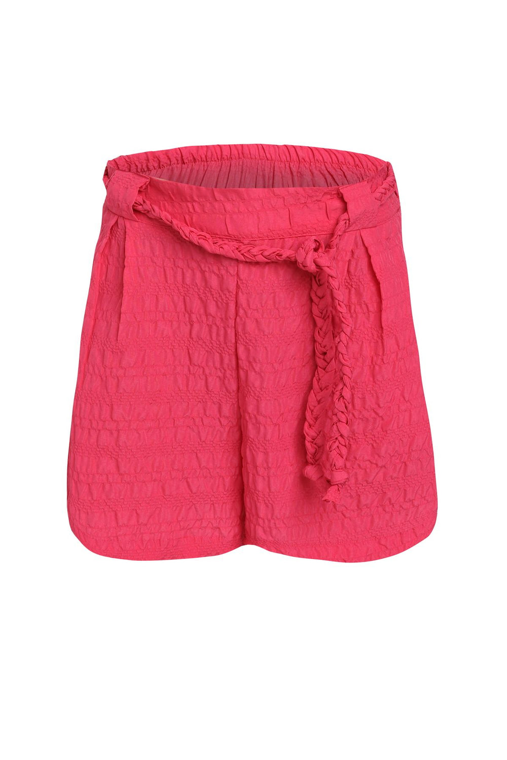 Textured Belt Shorts Pink