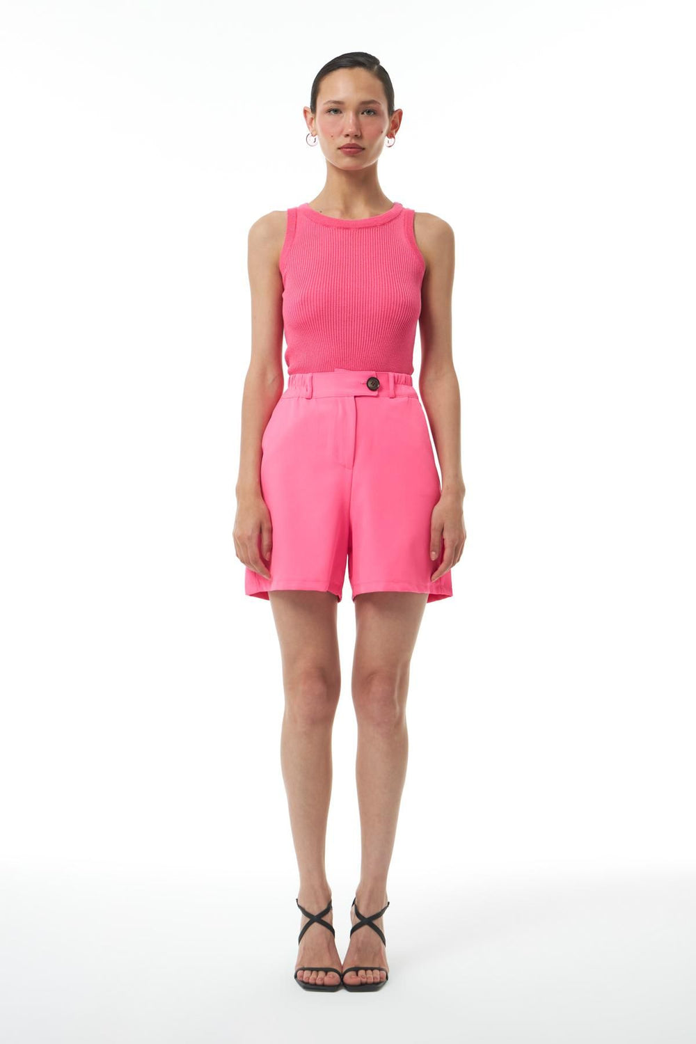 Elastic Waist Shorts Neon Pink