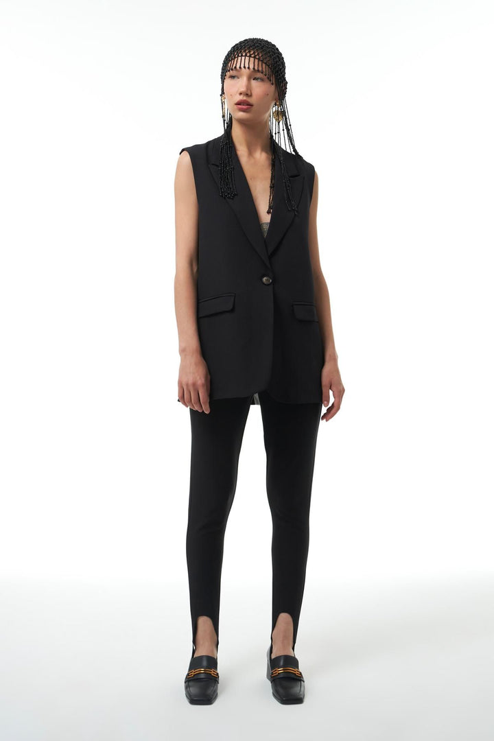 Double Breasted Vest Jacket Black