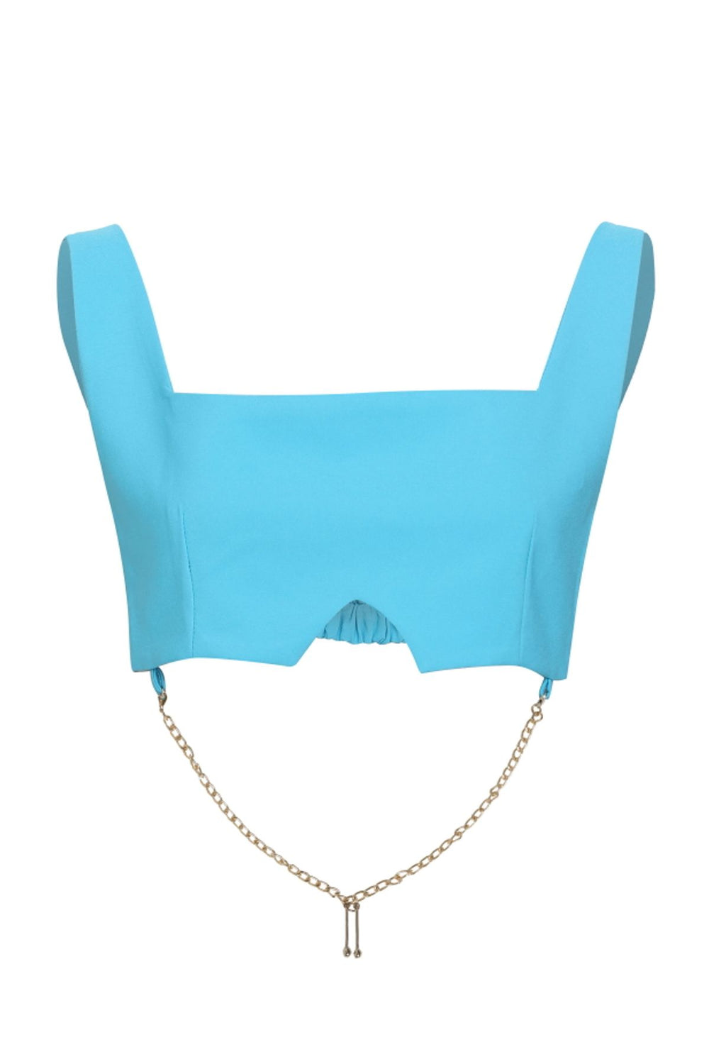 Chain Detailed Bustier Turquoise