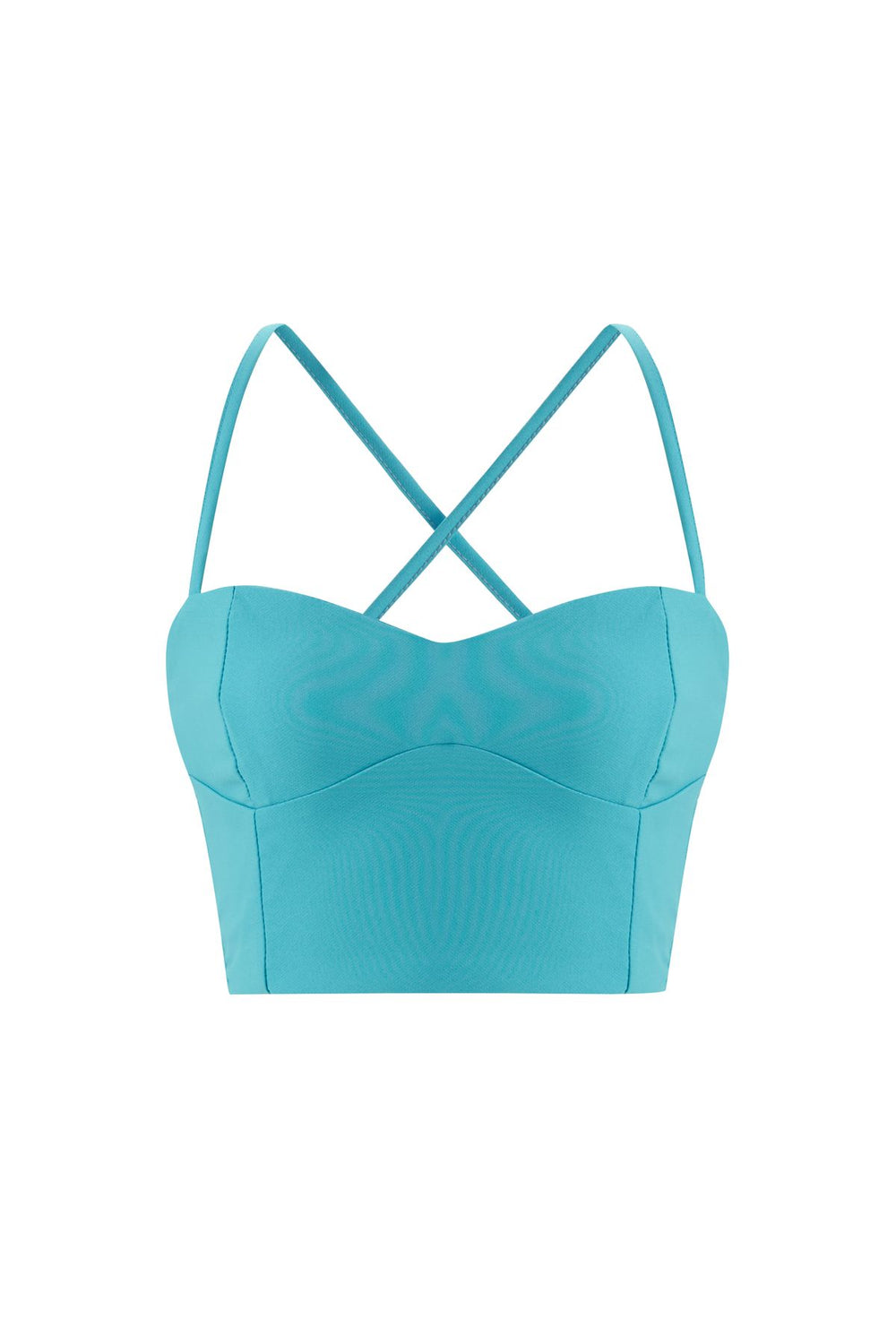 Cross Strap Crop Blouse Blue