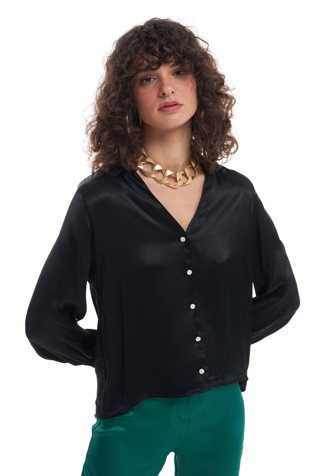 Satin Shirt Black