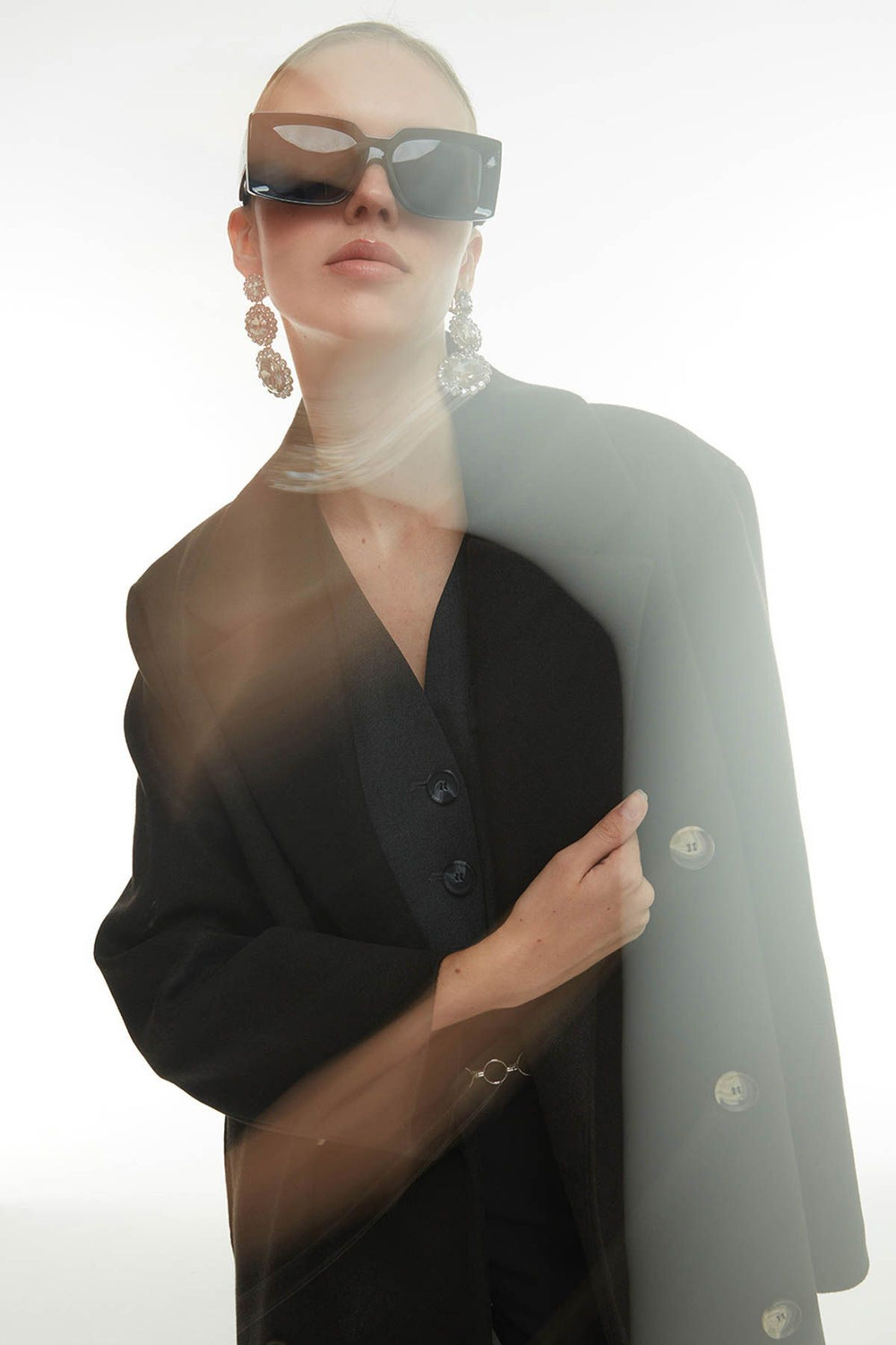 Buttoned Long Coat Black