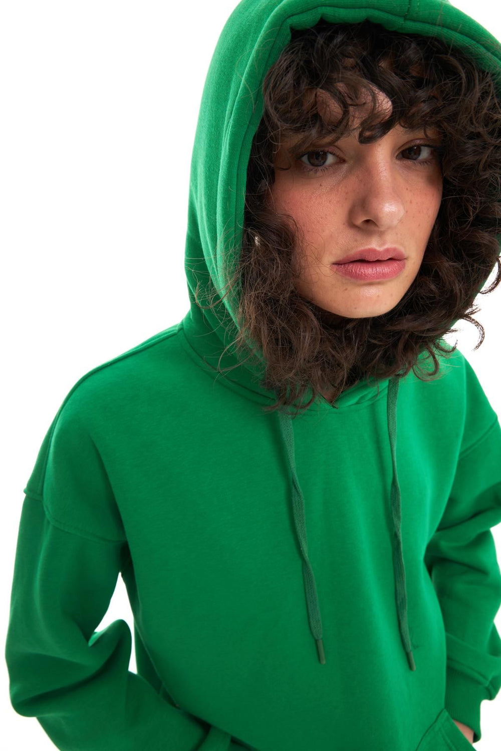 Hooded Kangaroo Pocket Sweatshirt Dark Green