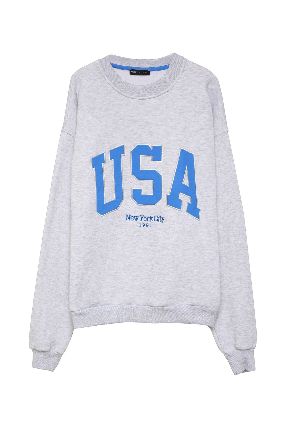 Letter Printed Oversize Sweatshirt Gray