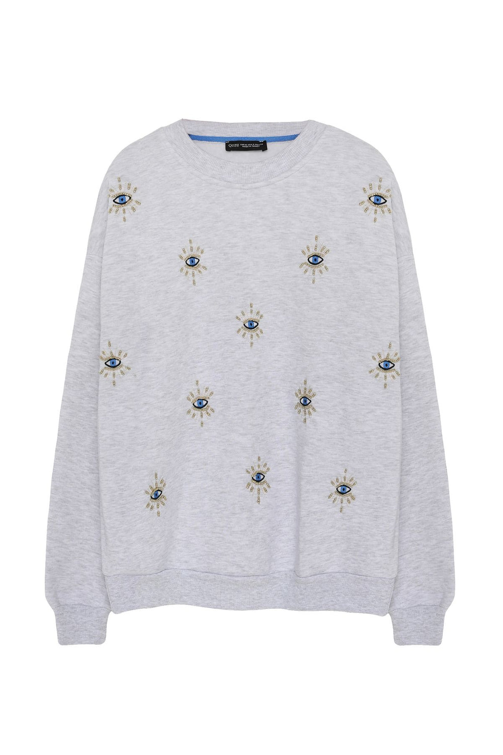Eye Embroidered Sweatshirt Gray