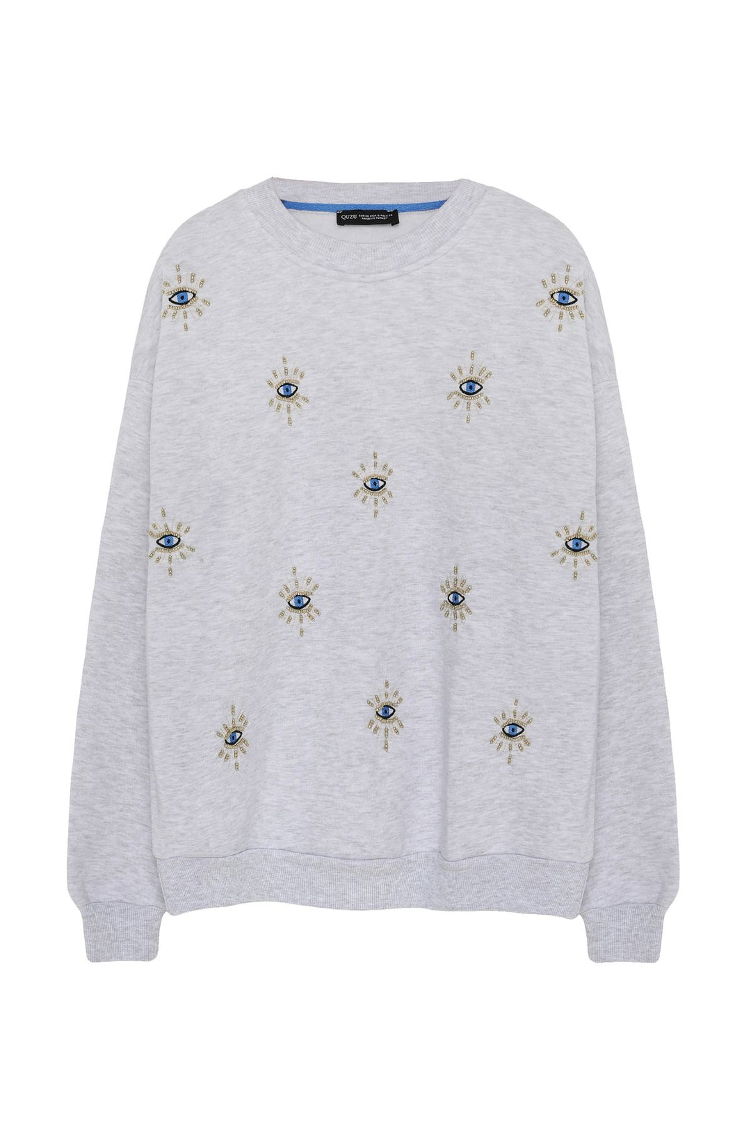 Eye Embroidered Sweatshirt Gray