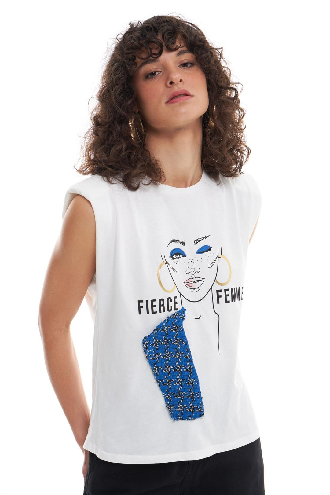 Tweed Printed T-Shirt Ecru