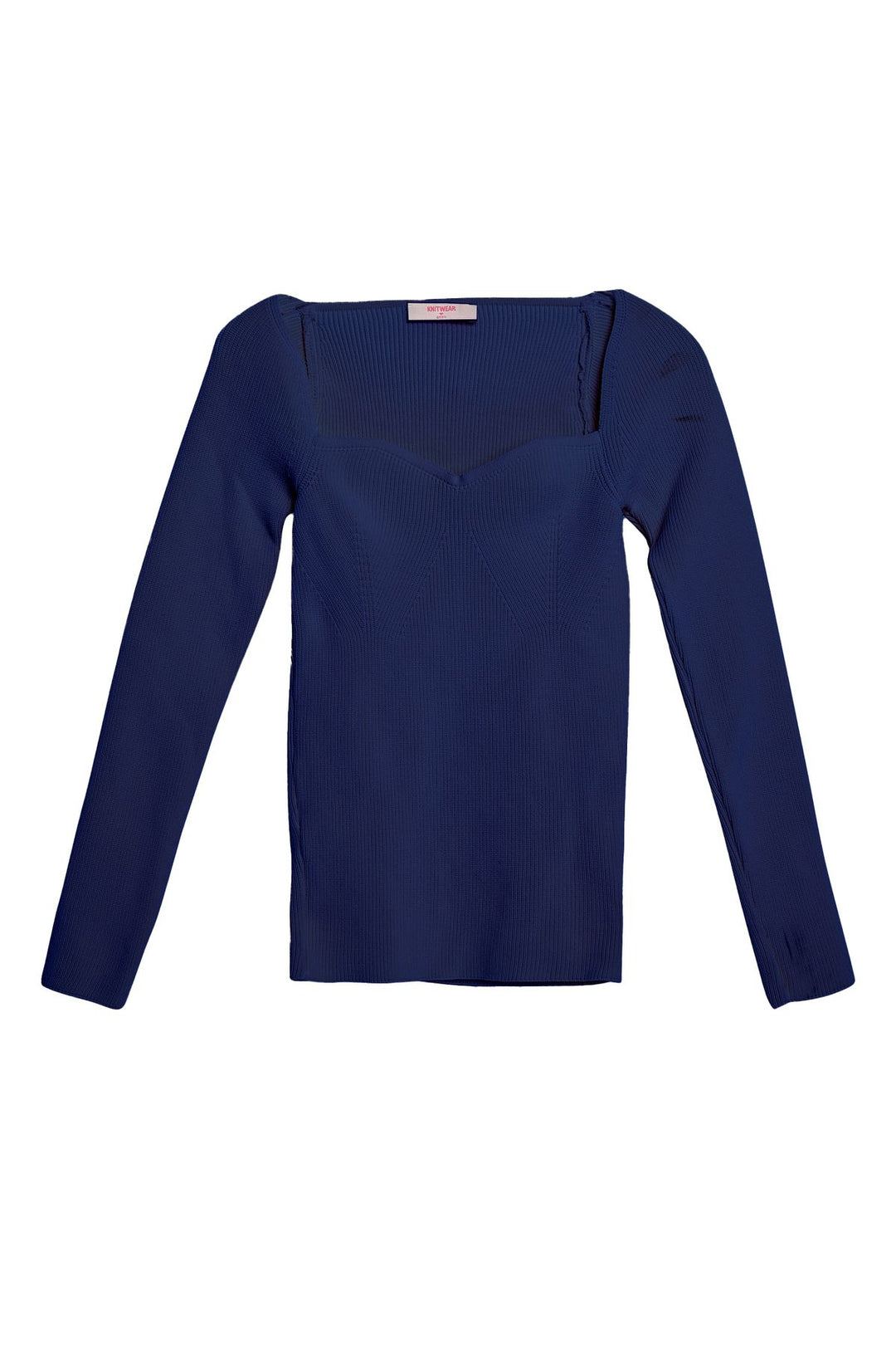 Long Sleeve Knitwear Blouse Navy Blue