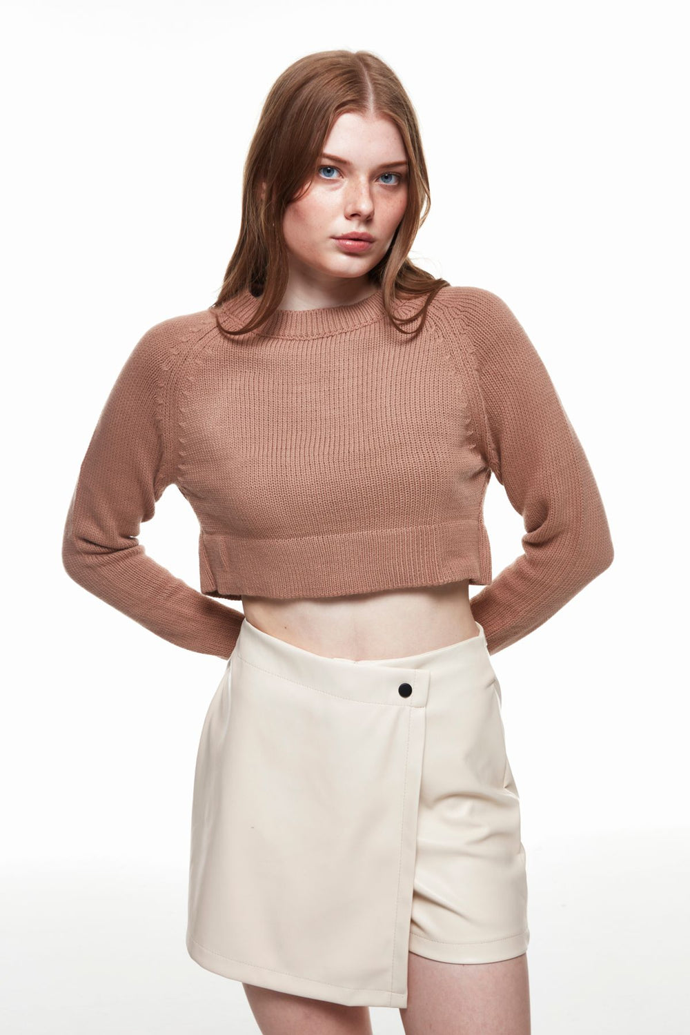 Crop Knitwear Sweater Mink