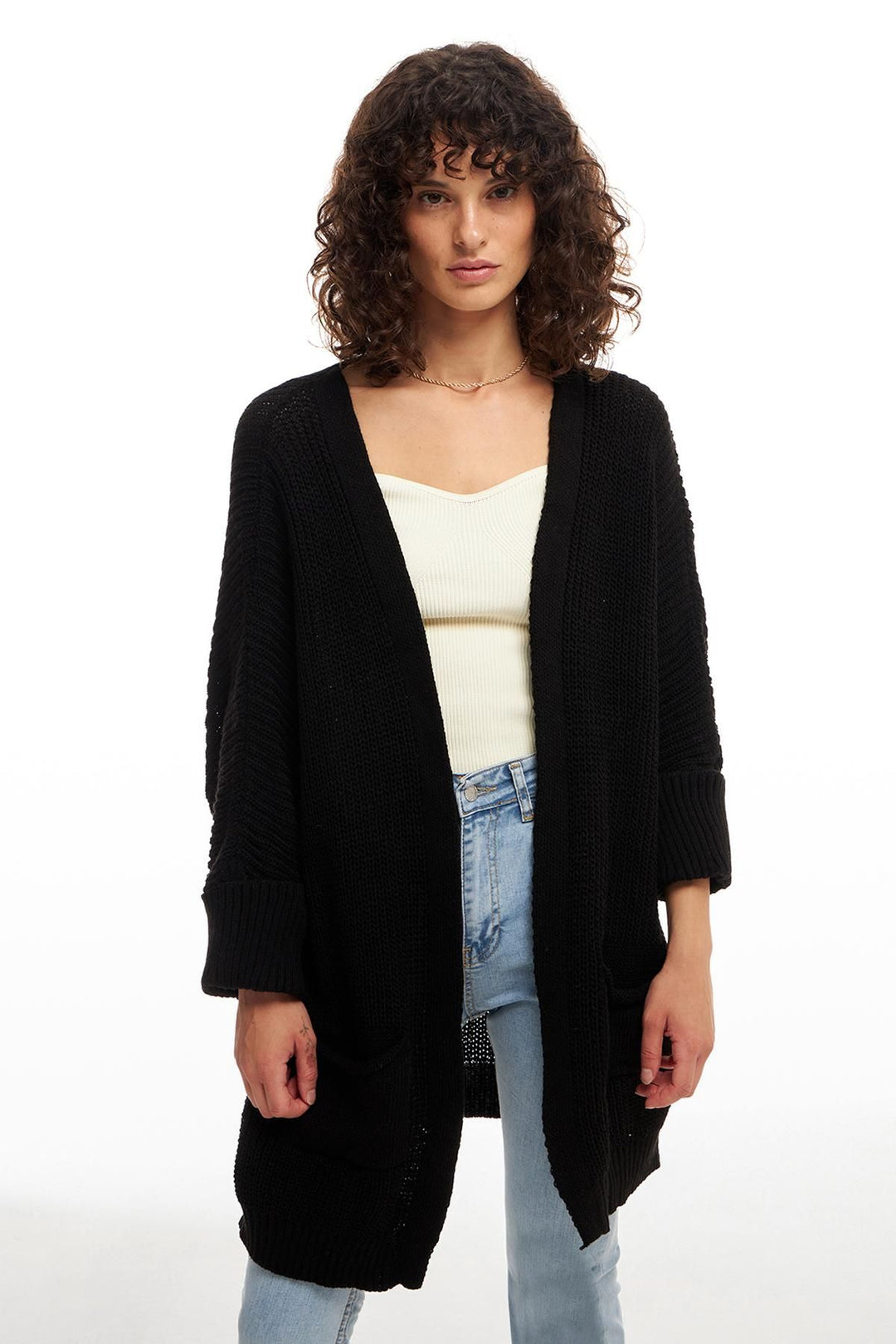 Oversize Pocket Cardigan Black