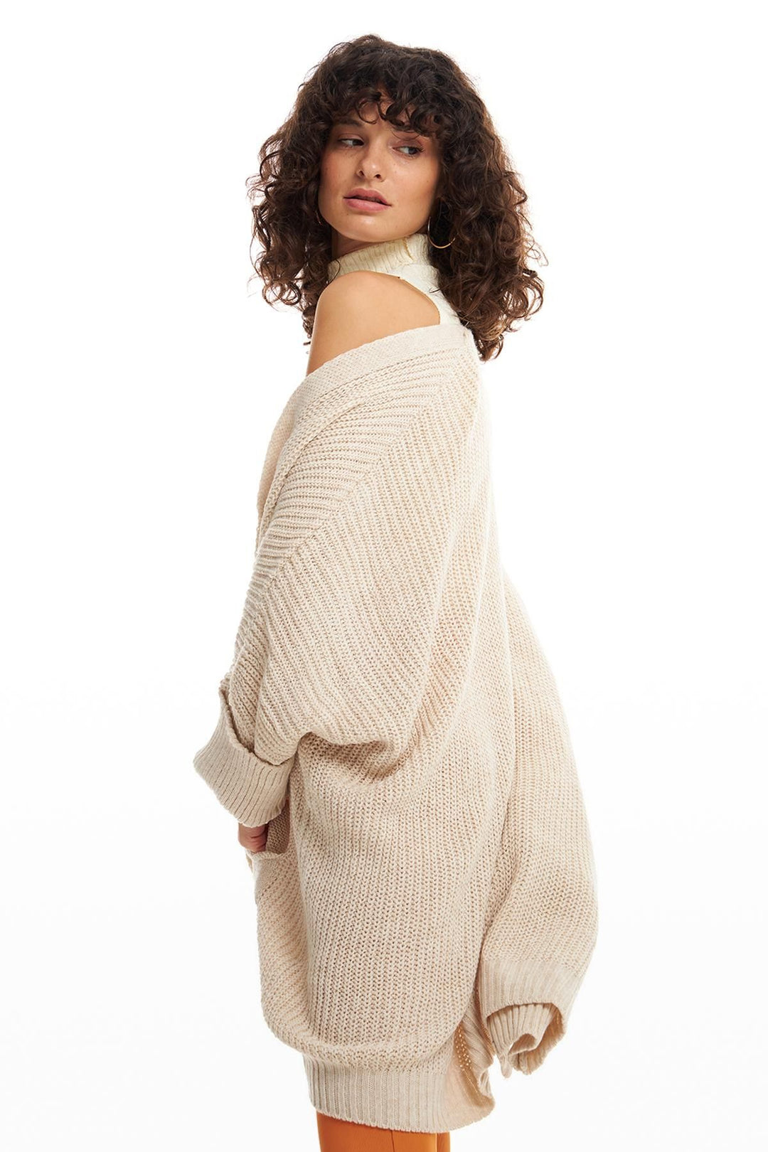 Oversize Pocket Cardigan Stone