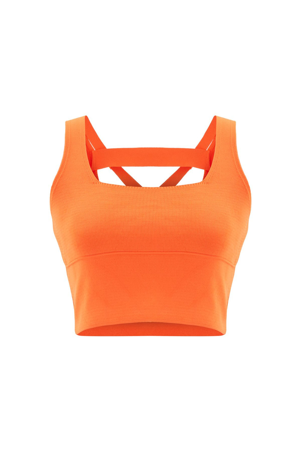Cross Back Hanging Knitwear Crop Orange