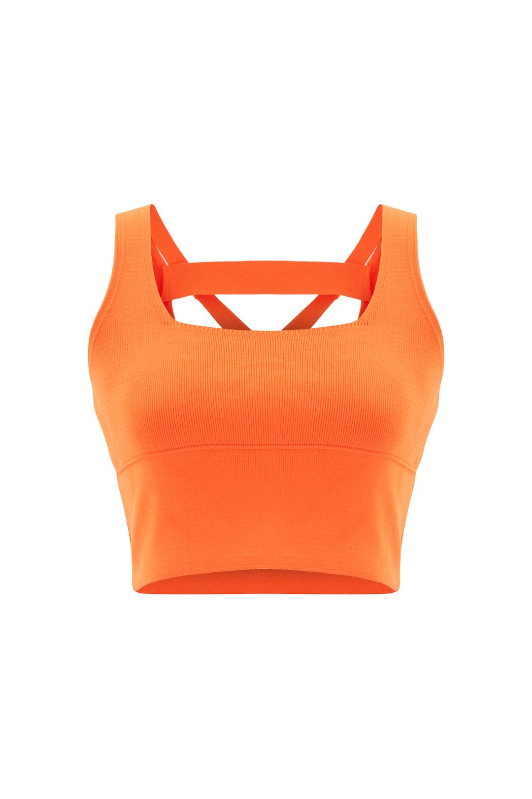 Cross Back Hanging Knitwear Crop Orange