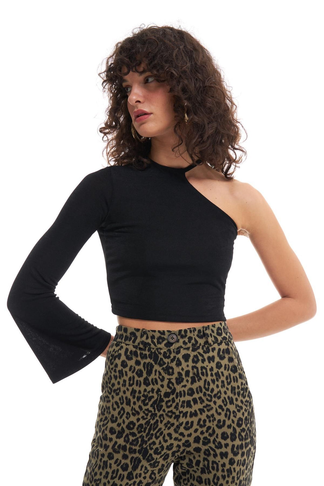 One Shoulder Blouse Black