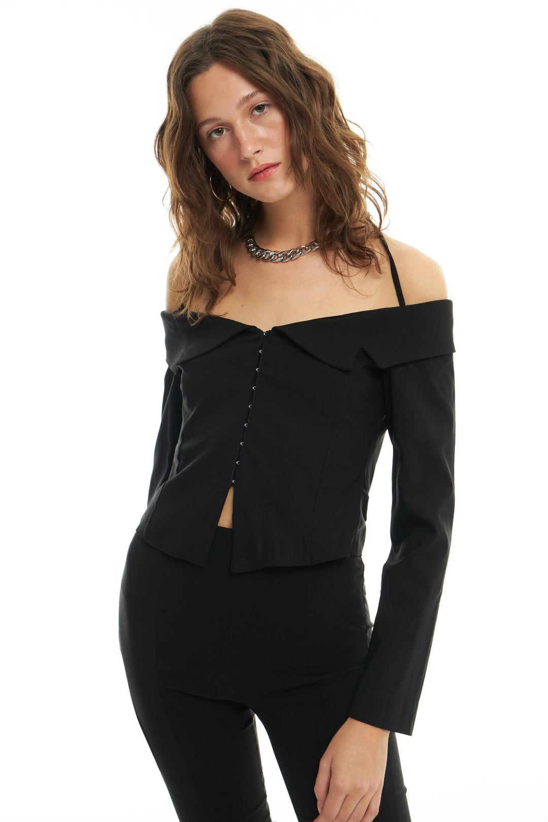 Brit Detailed Blouse Black