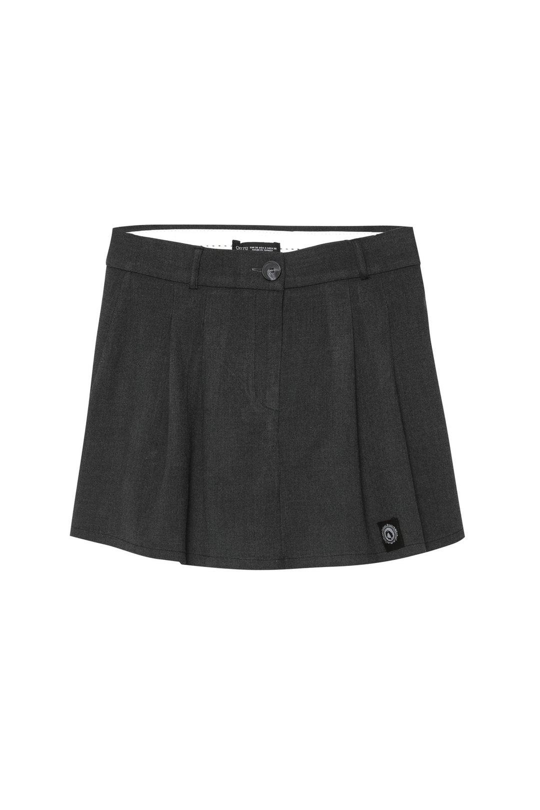 Pleated Short Skirt Anthracite