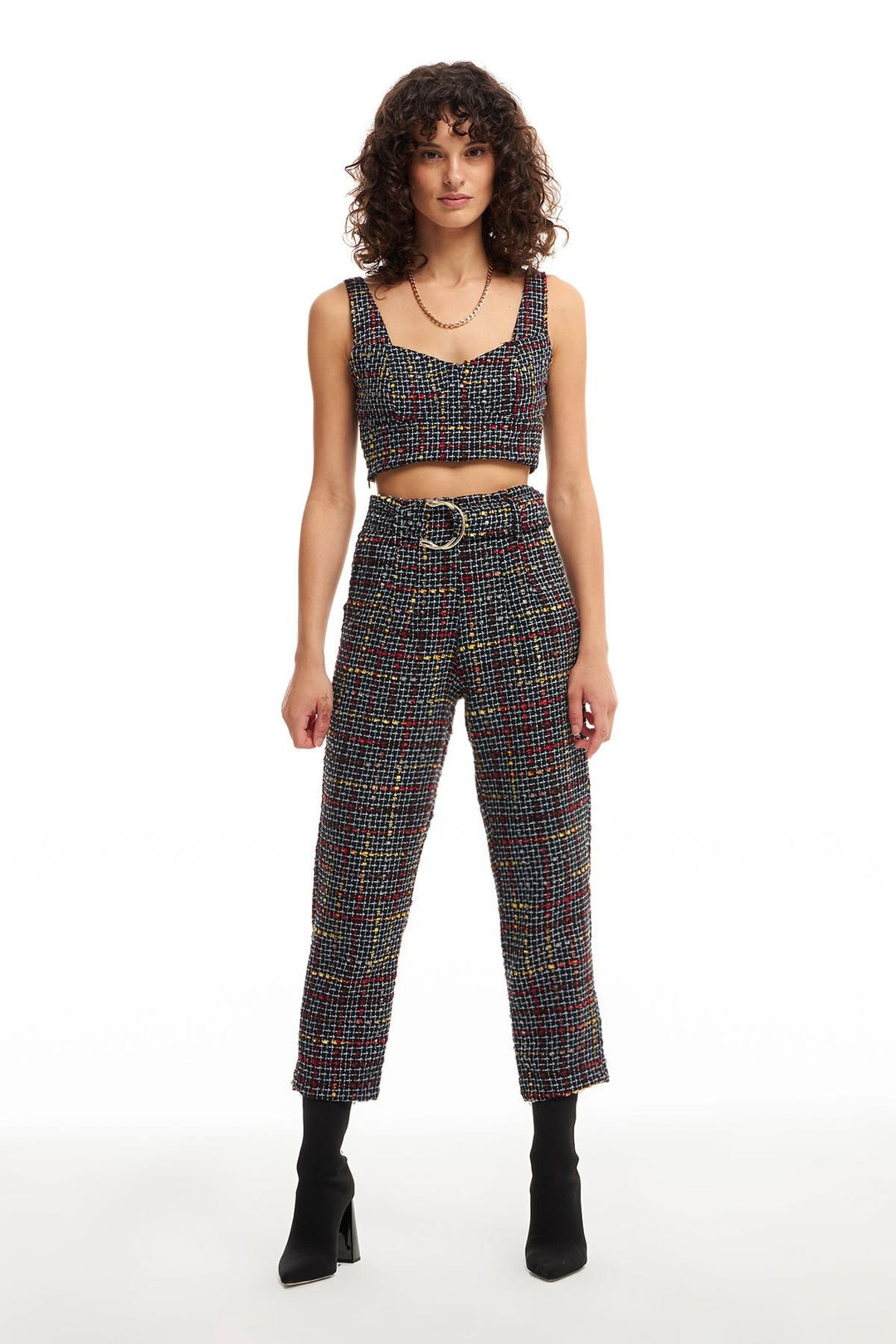 Kemerli Tüvit Pantolon Siyah