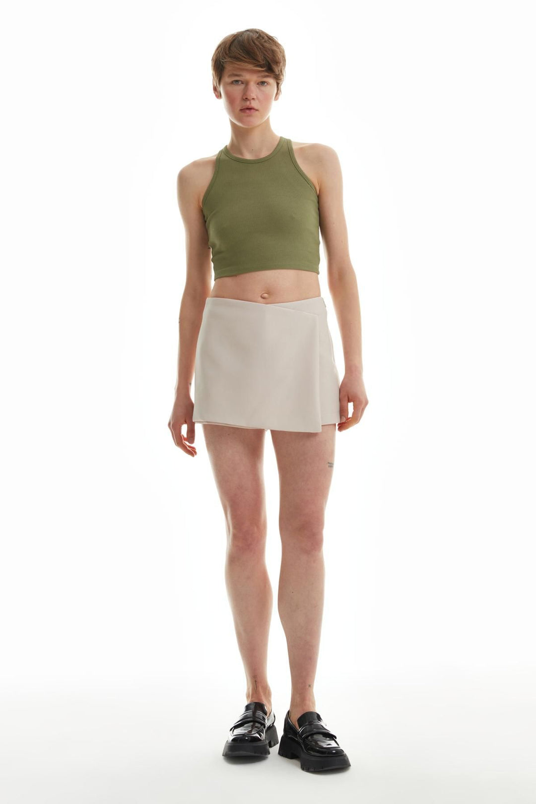 Asymmetric Short Skirt Stone