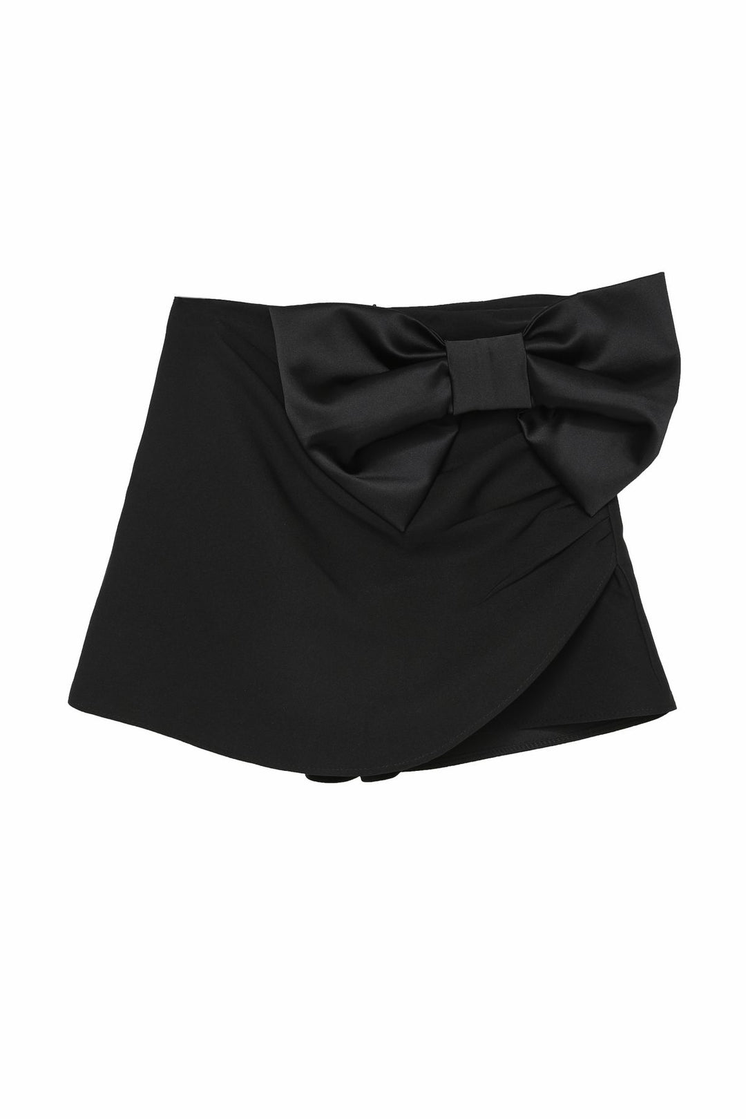 Ribbon Detailed Mini Short Skirt Black