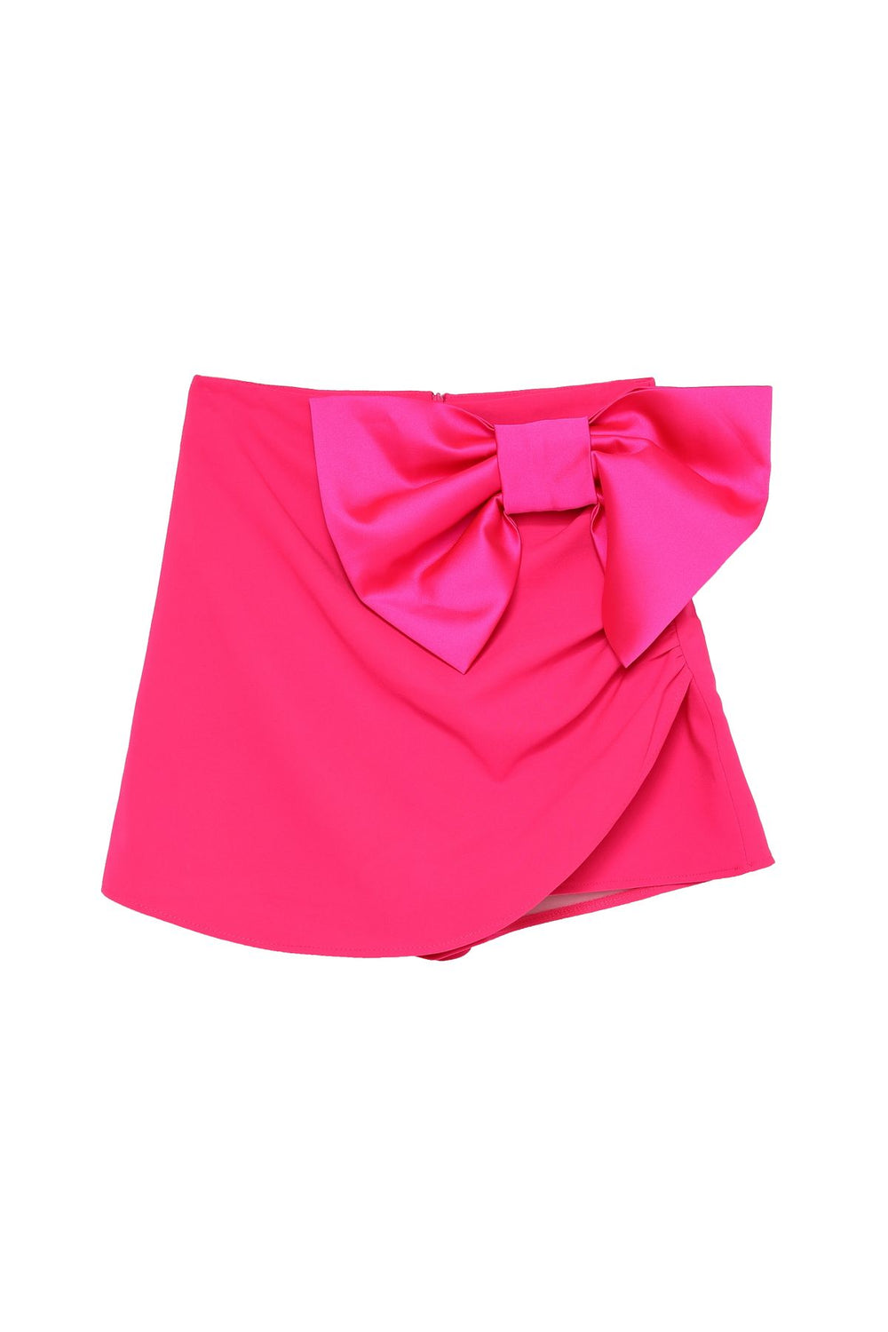 Ribbon Detailed Mini Short Skirt Fuchsia