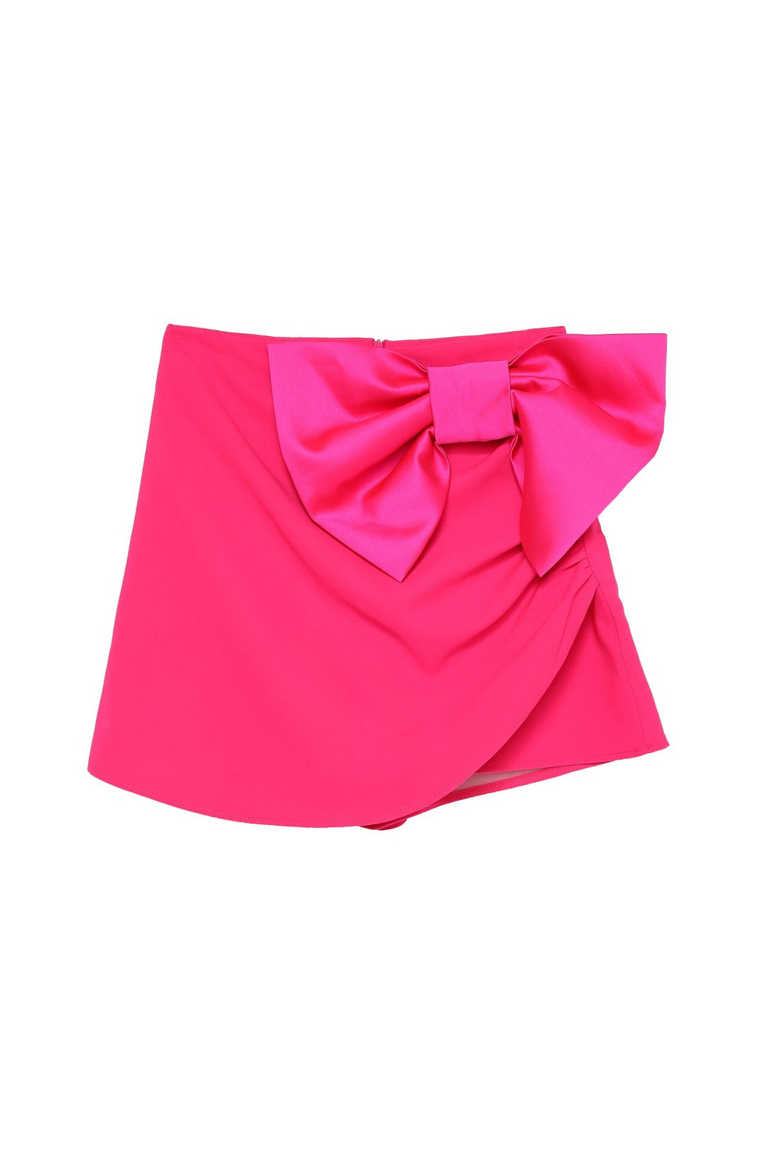 Ribbon Detailed Mini Short Skirt Fuchsia