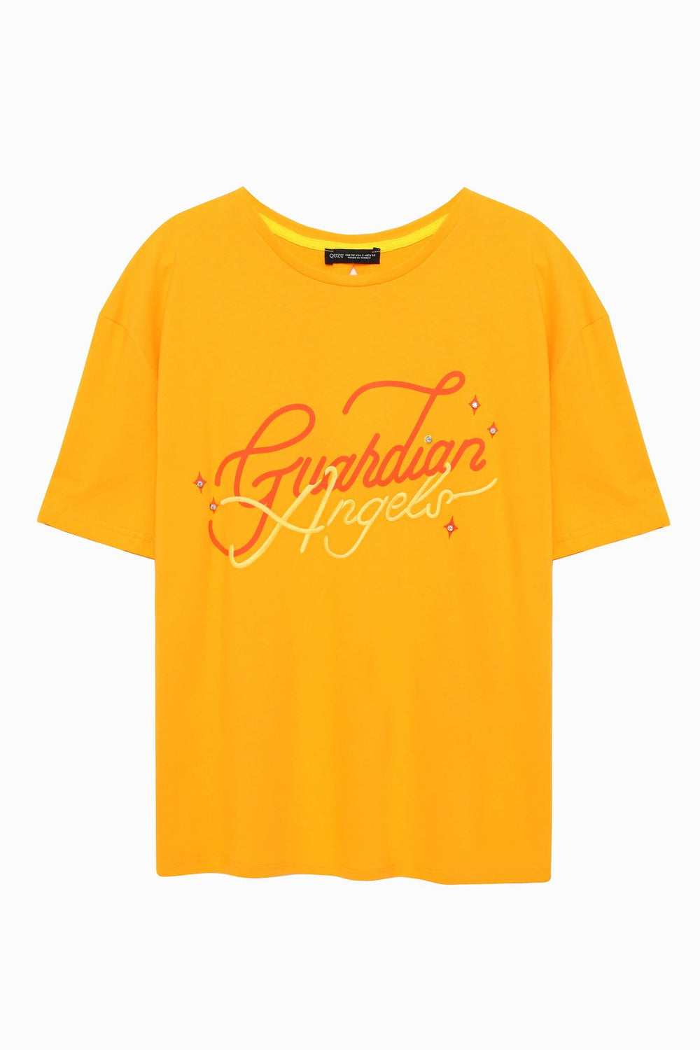 Back Window Detail Patterned T-Shirt Orange