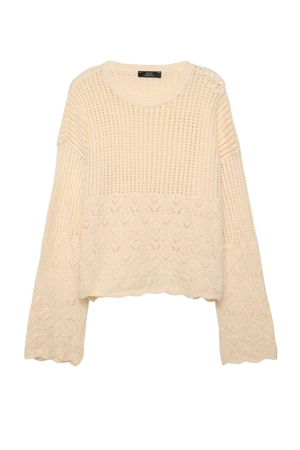 Perforated Openwork Jumper Ecru