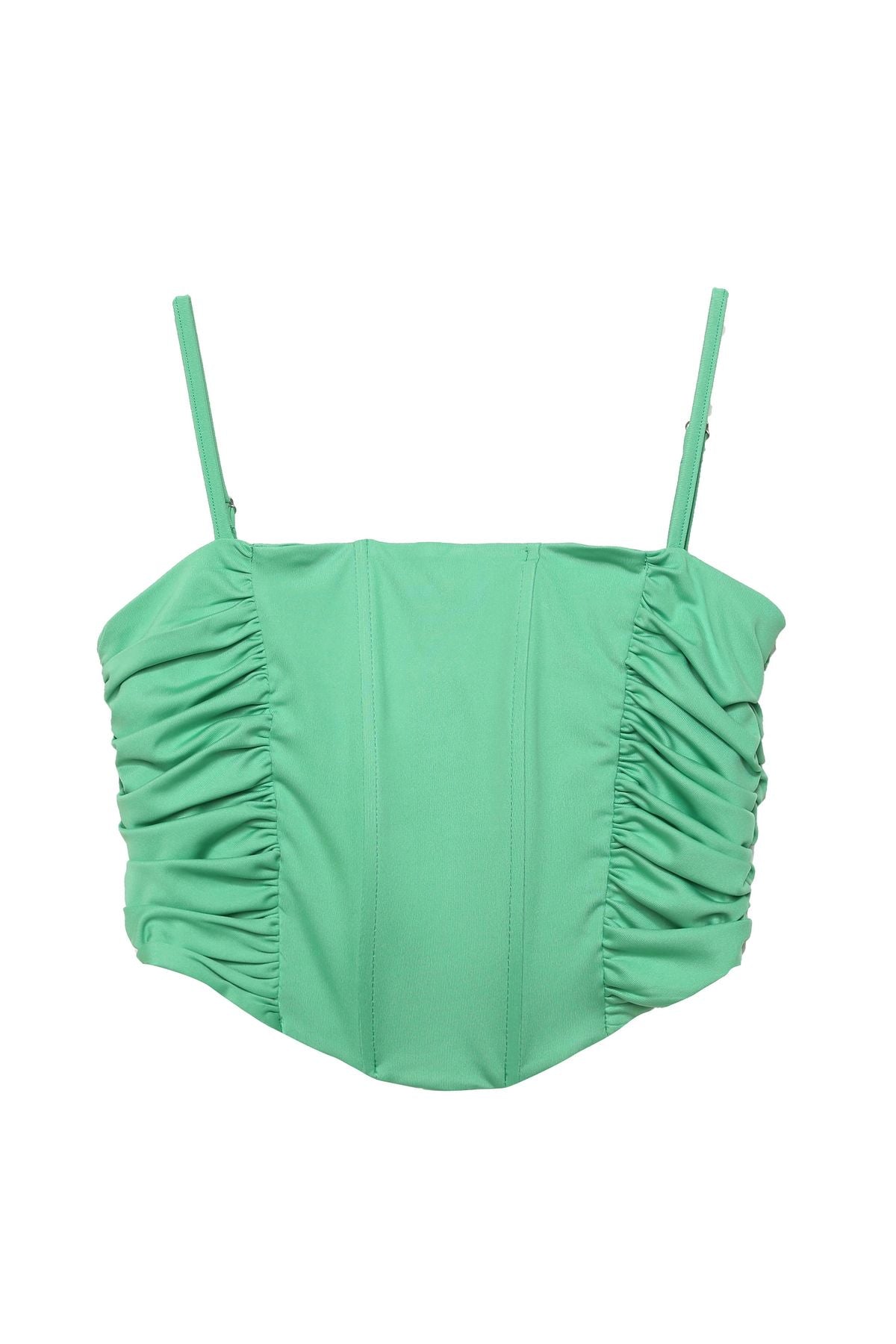 Underwire Detailed Pleated Blouse Apple Mint