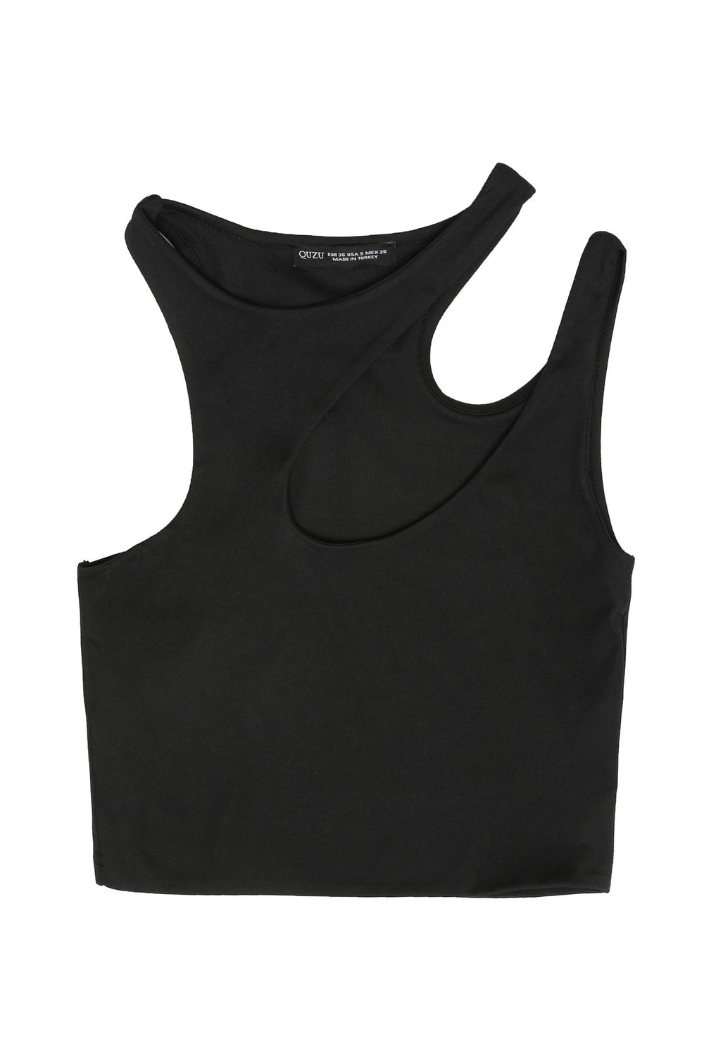 Cut Out Crop Blouse Black